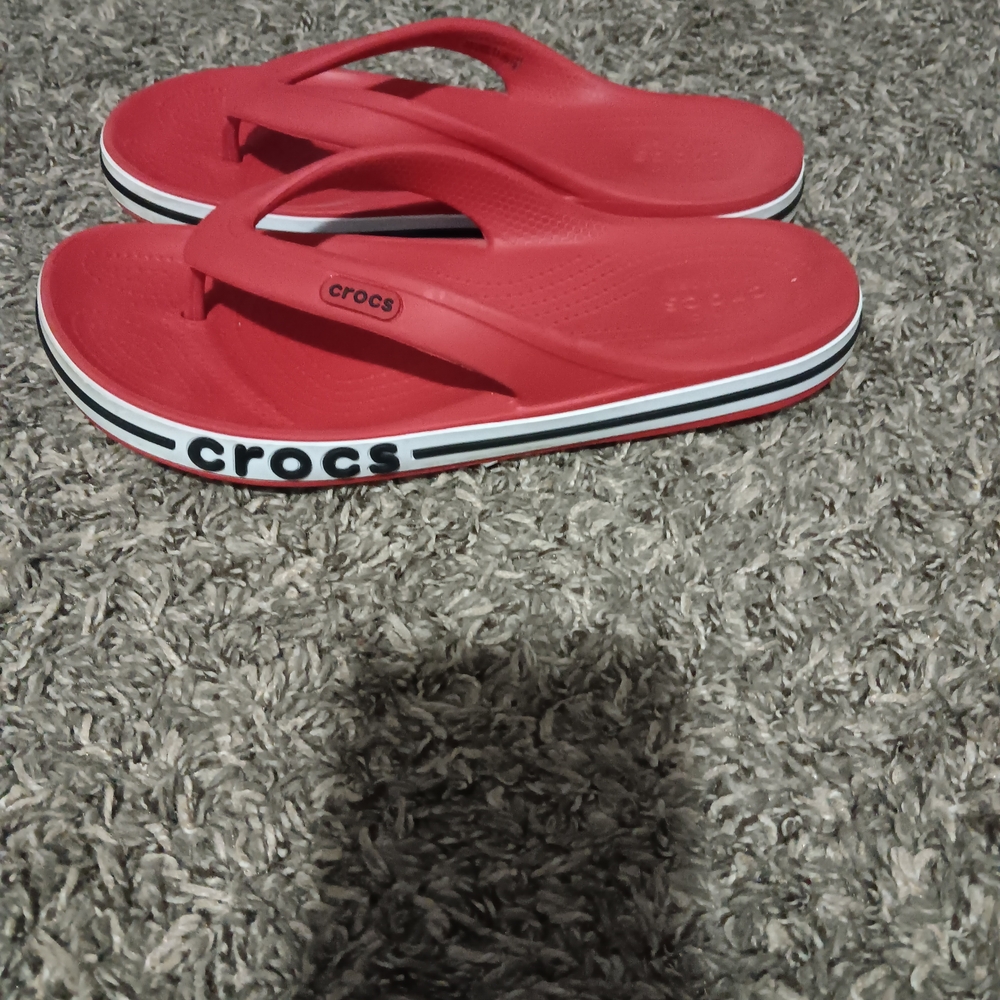 CROCS Red Flip Flops